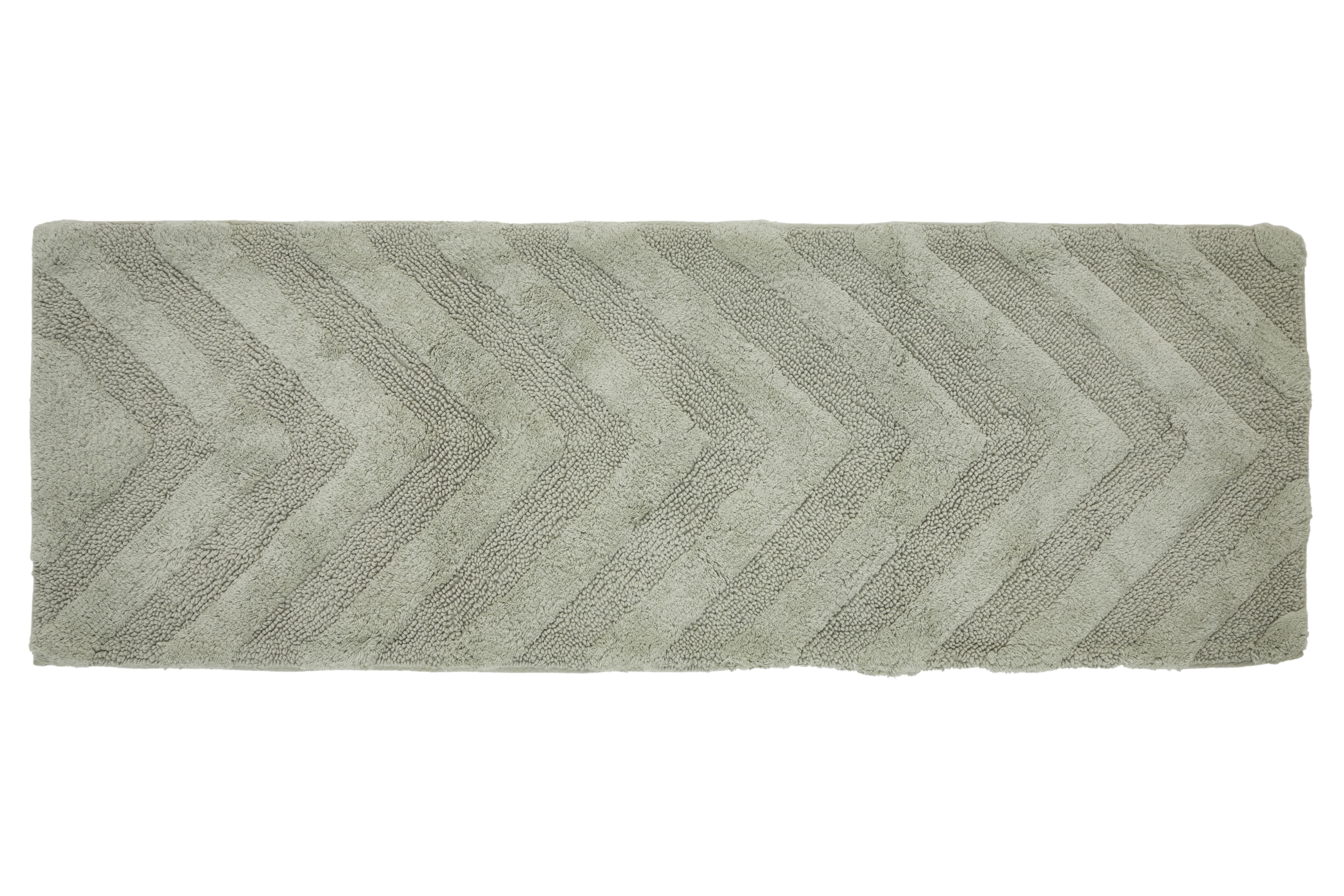 Better Trends Long Runner Bathroom Rug Extra Soft Non-Slip Bath Mat Water Absorbent 100% Cotton Washable Mat 20" x 60" Dark Sage Hugo Collection