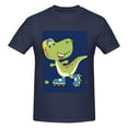 thumbnail image 4 of Bingfone Dino Playing Roller Skate Men'S Loose Fit Short-Sleeve Pocket T-Shirt, 4 of 7