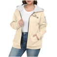 thumbnail image 2 of Aimik Plus Size Sweatshirt for Women Full Zip Fleece Hooded Sherpa Lined Winter Thermal Sweatshirt with Slit Pockets, 2 of 4