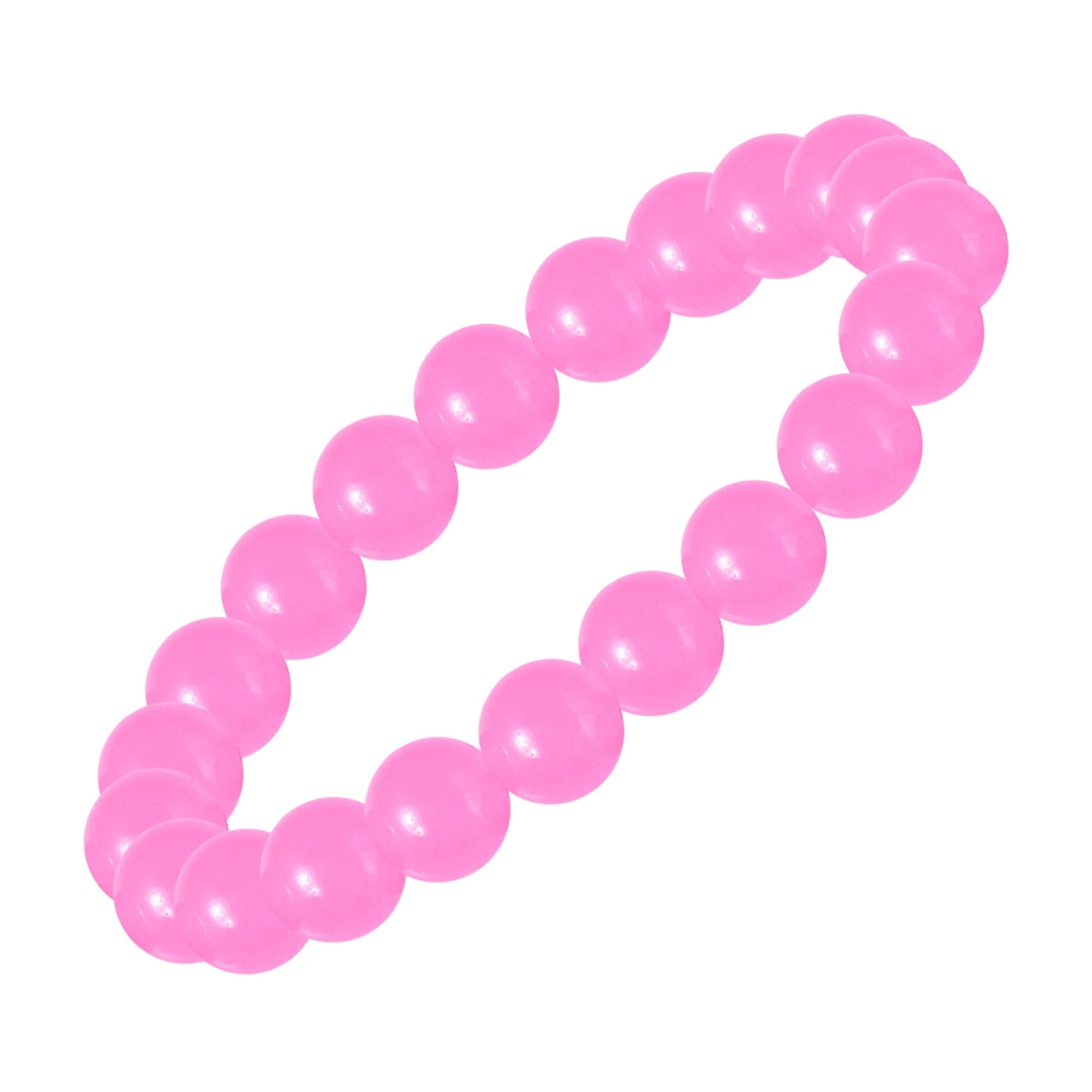 Round Shape 8mm Natural Pink Jade Bead Stretch Bracelet for Women – Healing Stone Crystal Jewelry