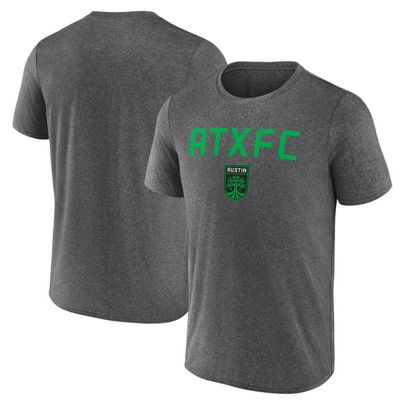 Men's-Fanatics Heather Charcoal Austin FC Drop Kick T-Shirt
