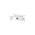 thumbnail image 6 of Curved Coffee Table with Storage & Stools - White High Gloss Finish, 6 of 11