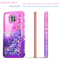 thumbnail image 4 of Motorola Moto G Power 2021 Case,  with [Tempered Glass Protector Included] Liquid Floating Glitter Quicksand Bling with Spot Diamond Cover - Pink/Purple, 4 of 8