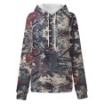 thumbnail image 7 of Camo Sweatshirt for Women Maple Leaf Print Camo Hoodie Long Sleeve Drawstring Fleece Pullover Fall Outfits, 7 of 7