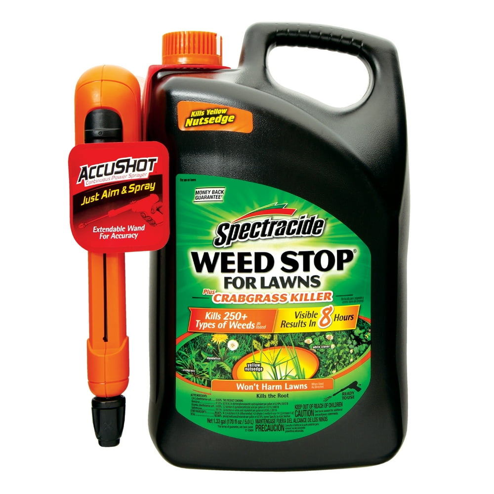 Spectracide Weed Stop for Lawns plus Crabgrass Killer Accushot Sprayer, 1.33g