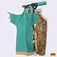 thumbnail image 6 of Hilason Pro Rodeo Bull Riding Chaps Genuine Leather Turquoise, 6 of 6