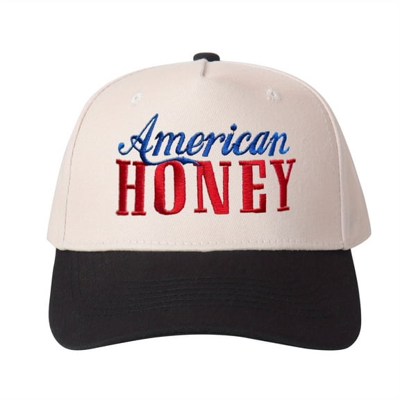 American HONEY Embroidered Trucker Hat Vintage Color Block Baseball Cap Adjustable Unisex Classic Style Essential
