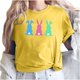 thumbnail image 1 of Blusa informal de manga corta con cuello redondo y estampado de Pascua para mujer Pompotops hfajkhk127898, 1 of 5