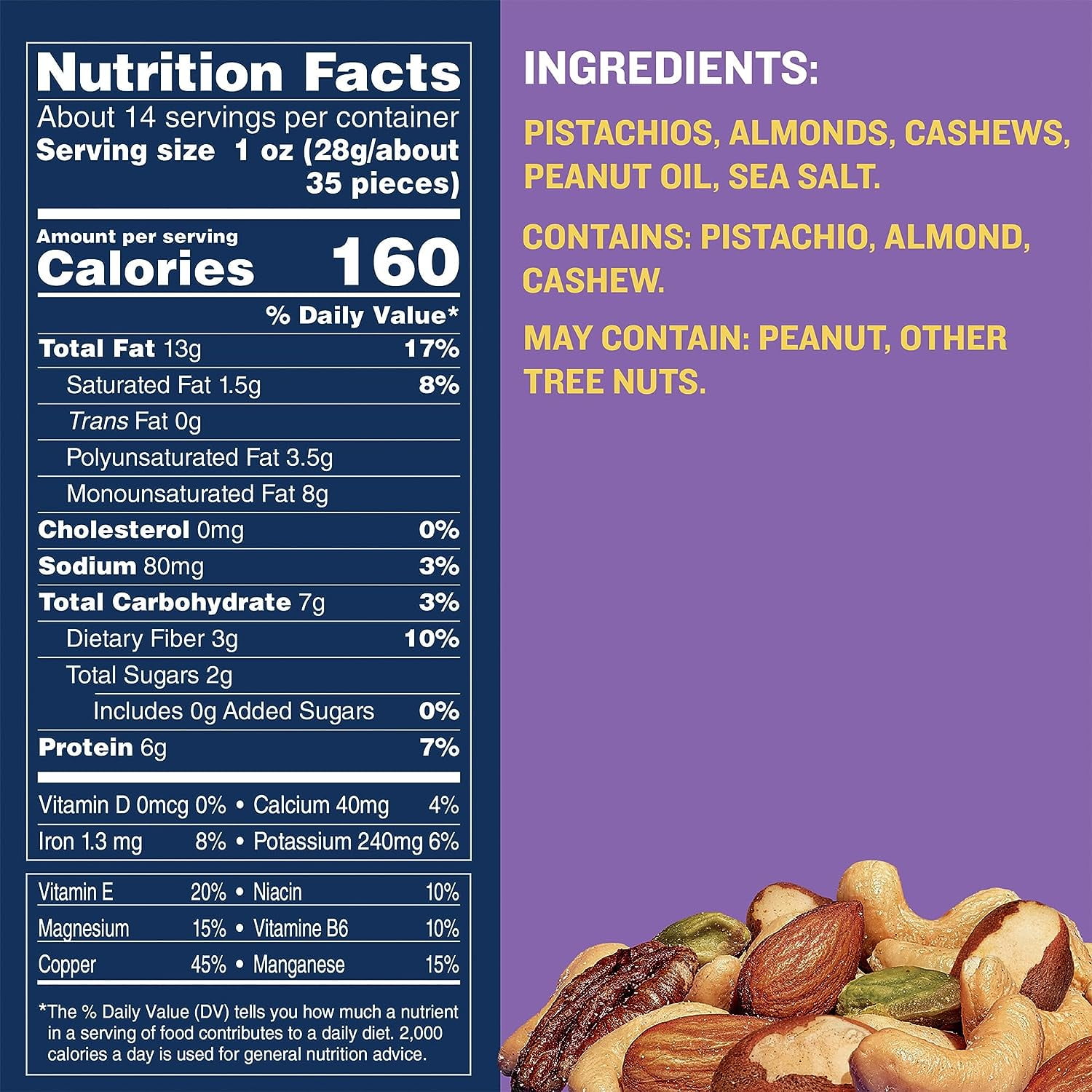 PLANTERS Pistachio Lovers Nut Mix with Pistachios, Almonds & Cashews, 1 LB 2.5 oz Canister