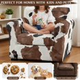 thumbnail image 5 of Chririnla Cow Print Arm Chair Covers 2 Piece Sofa Chair Cover Brushed Chair Slipcovers with Stretch for Living Room, 5 of 8