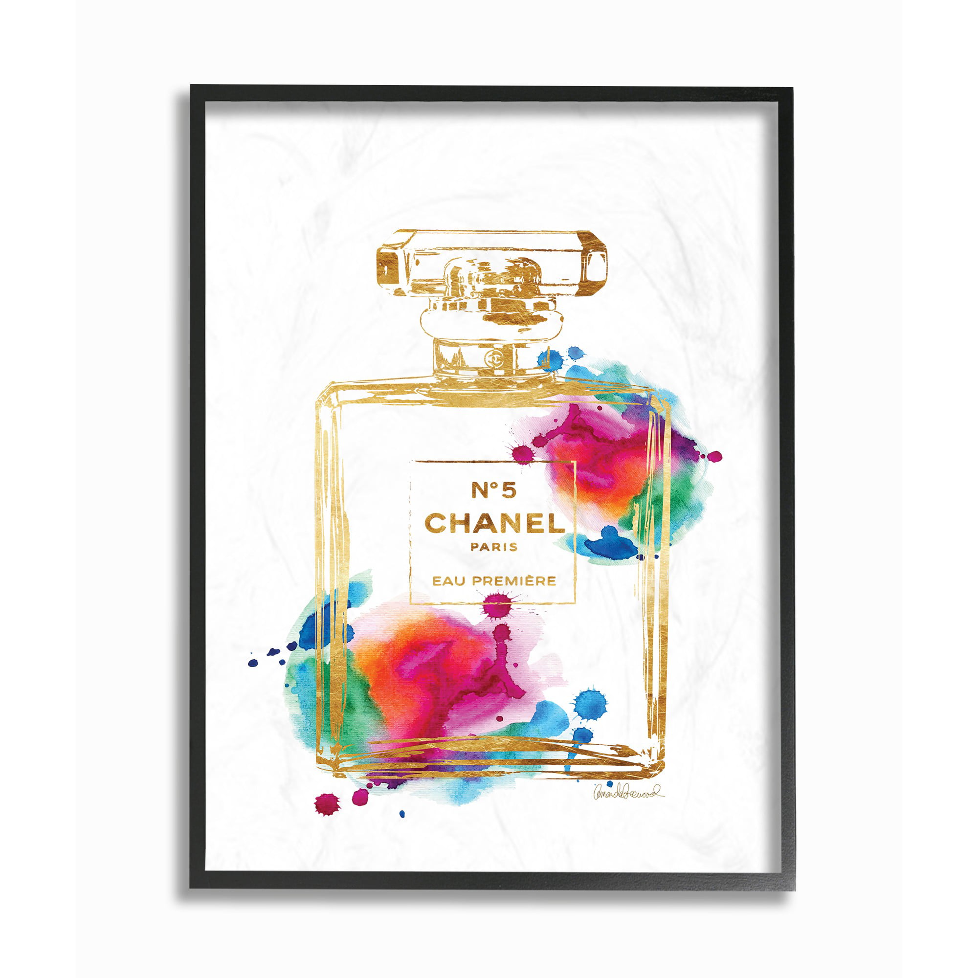 The Stupell Home Decor Collection Fashion Perfume Gold Rainbow ...