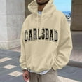 thumbnail image 2 of Siilsaa Hoodies for Men & Women, Long-Sleeve Oversize Pullover Solid Color Streetwear Beige,L, 2 of 5