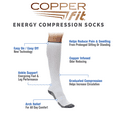 thumbnail image 3 of Copper Fit Energy Compression Socks, White, L/XL, Unisex, 3 of 6