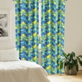 thumbnail image 2 of Ambesonne Fruit Window Curtains, Cartoon Lemons and Leaves, Each 28" W x 63" L, Yellow and Multicolor, 2 of 4