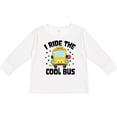 thumbnail image 3 of Inktastic I Ride the Cool Bus with Yellow Bus Boys or Girls Long Sleeve Toddler T-Shirt, 3 of 5