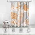 thumbnail image 6 of Beach Ocean Themed Shower Curtain, Orange Cute Nautical Coastal Shower Curtains for Bathroom Decor, Summer Tropical Seashell Starfish Coral Fabric Shower Curtain Set with Hooks, 72x72, 6 of 6