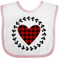 thumbnail image 3 of Inktastic Valentines Day Buffalo Plaid Heart Girls Baby Bib, 3 of 4