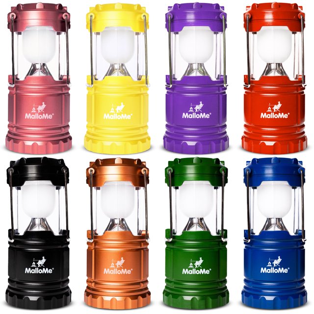 Linterna de Camping MalloMe Multicolor Paquete de 8 con Pilas