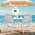thumbnail image 6 of AreShark Tall Adirondack Chair Set of 2 with Removable Double Connecting Trays, Recycled HDPE with Wood Grain, Weather Resistant, Outdoor Adirondack Barstools, White, 6 of 10