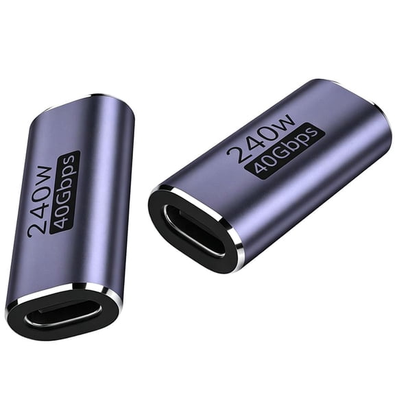 2 Pack USB C Coupler, USB Type C Female to Female Adapter Extender Compatible with Thunderbolt 4/3 Support up to 240W Charging, 40Gbps Data Transfer and 8K@60Hz Video