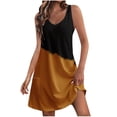 thumbnail image 2 of Puntoco Vestidos Mujer Elegantes Casuales con Bolsillos Verano Boho Vestido De Playa Camisetas Vestido Cuello En V Vestidos Sueltos Sin Mangas, 2 of 5