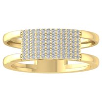 ARAIYA FINE JEWELRY 10K Yellow Gold Round Lab Grown Diamond Engagement Ring (1/4 cttw, VS Clarity, D-E Color) Size 10