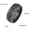 thumbnail image 6 of Udolfly Mens Fidget Rings Anxiety Rings for Men Womens Chain Spinner Rings for Adults Titanium Steel Ring Vintage Black Size 13, 6 of 7