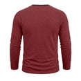 thumbnail image 6 of GEWSEY Men's Henry Long Sleeved T-Shirt Cotton Casual Button Lightweight Pullover Shirt Soft Stretch Tees Tops (Red, XL), 6 of 8