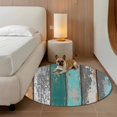 thumbnail image 2 of Round Rugs 3Ft, Teal Orange Grey Round Area Rug Washable Indoor Throw Carpet, Farmhouse Vintage Wooden Small Non Slip Circle Rug for Bedroom Living Room Home Decor Aesthetic, 2 of 8