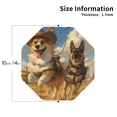 thumbnail image 2 of Honeii Farm Corgi German Shepherd print Leather Coaster Set of 4, ideal for safeguarding your furniture from drinks spills and effortless cleanup-Octagon, 2 of 6