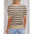 thumbnail image 5 of HAEOF Women's 2024 Trendy Summer Tops Lightweight Striped Puff Short Sleeve Crew Neck Dressy Casual T Shirts, 5 of 10