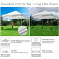 thumbnail image 2 of InstaHibit Toit de Chapiteau 9.6x9.6 Ft avec 4 Sacs de Sable Extérieur Jardin Plage, 2 of 11