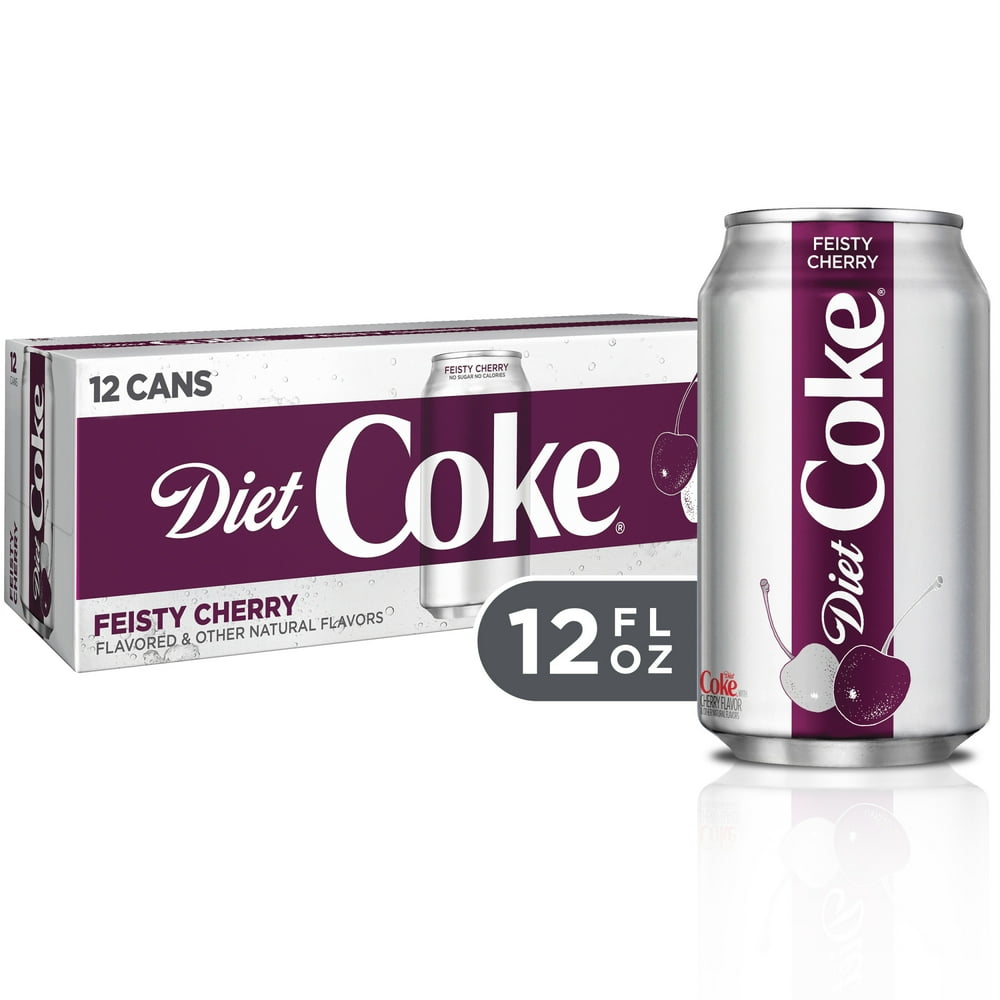 Diet Coke Fiesty Cherry Diet Soda Pop Soft Drink, Fridgepack, 12 fl oz