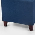 thumbnail image 6 of GlimmerGrove Square Ottoman Fabric Cube Foot Rest Stool with Wooden Legs, Footstool Coffee Table Seat for Living Room Bedroom Couch (Navy Blue), 6 of 16