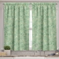 thumbnail image 2 of Ambesonne Tropical Valance & Curtain, Hawaii Fern Leaves Art, 55"x30", Pale Green and Jade Green, 2 of 7