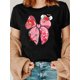 thumbnail image 1 of Camiseta De Mujer Activewear Tops Simples De Verano Para Viajes De Mochilero[Festive Fun] Women's Valentine's Day Heart & Bow Graphic T-Shirt - Casual Crew Neck, Short Sleeve, Camisetas de verano pa, 1 of 6