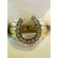 thumbnail image 2 of Forever Jewels 2 Ct Round Cut Moissanite Men's Horse Shoe Ring 14K Yellow Gold Plated, 2 of 3