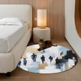 thumbnail image 2 of Round Rugs 4Ft, Modern Canvas Round Area Rug Washable Indoor Throw Carpet, Abstract Oil Painting Art Soft Non Slip Circle Rug for Kitchen Nursery Room Home Decor Aesthetic, 2 of 8
