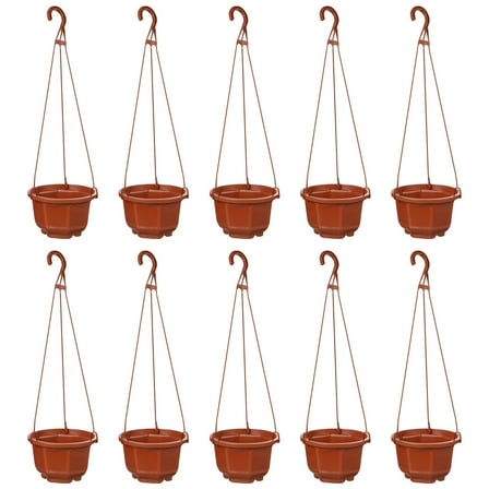 Raindrops Gardeners 10Sets Brown Plastic Over the Deck Rail Planters 43X5.15X3.14in