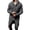 Dark Gray, variant on Men's Hooded Cardigan Sweater, Long Sleeve Zip up Knit Jacket, Chunky Winter Layering Piece, Casual Open Front Coat, Stylish Fall Winter Top, Versatile Layer for Indoor Or Outdoor, Black L