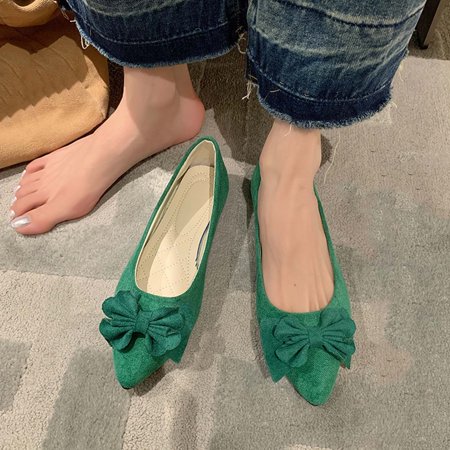 Women s Comfort Walking Boat Shoes Casual Flats Pointed Toe Slip On Ballet Flats Light Weight Loafers Faux Suede Dress Shoes Green 6