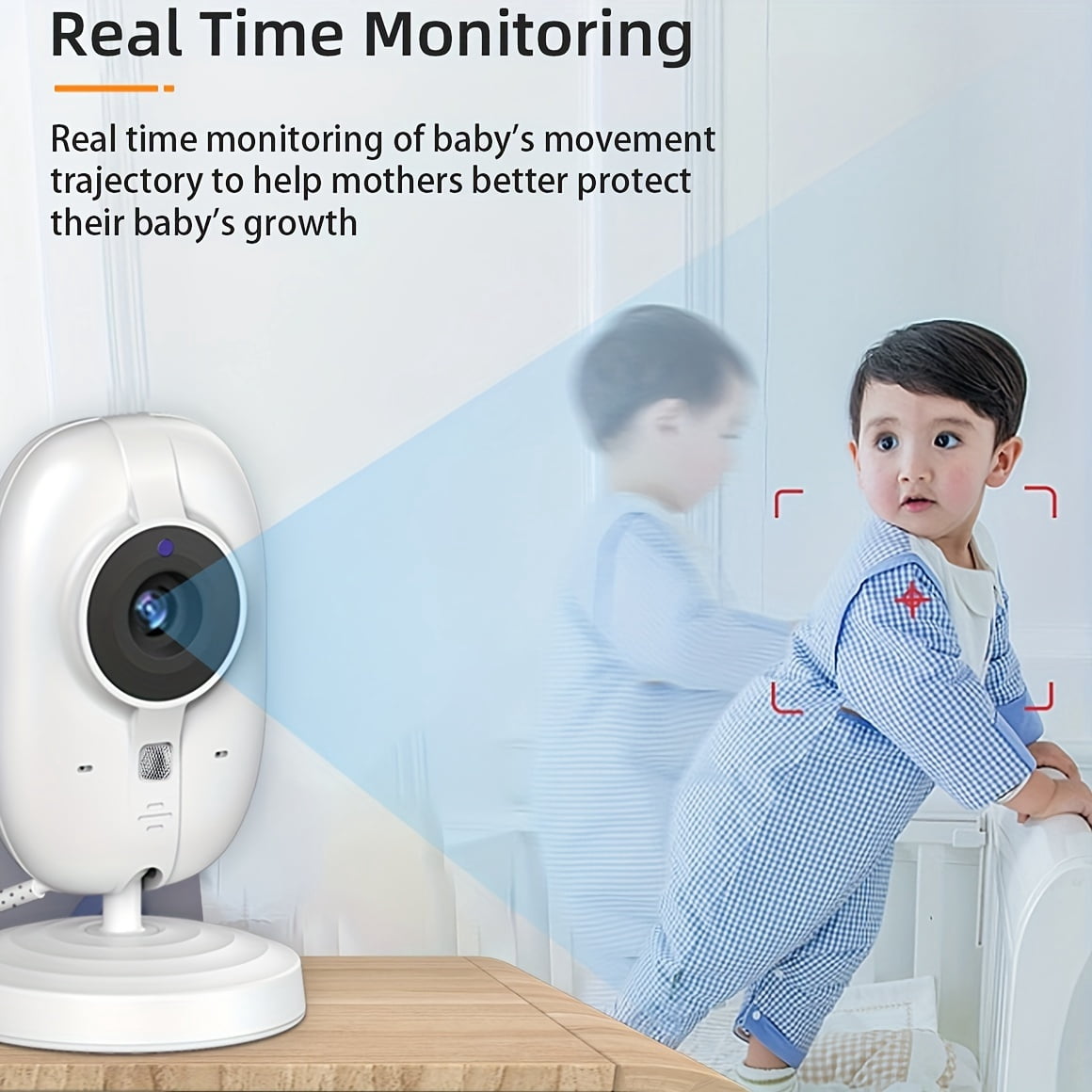 Baby Camera Monitor, Baby Monitor with Camera Night Vision, No Wifi, 2-way Talk, VOX Mode, Feeding Reminder Temperature Sensor And 8 Lullabies As Halloween, Christmas Gif