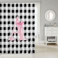 thumbnail image 2 of Manfei Monogrammed A Design Shower Curtain 72Wx72L,Geometric Grid Print Bathroom Curtain, 2 of 5