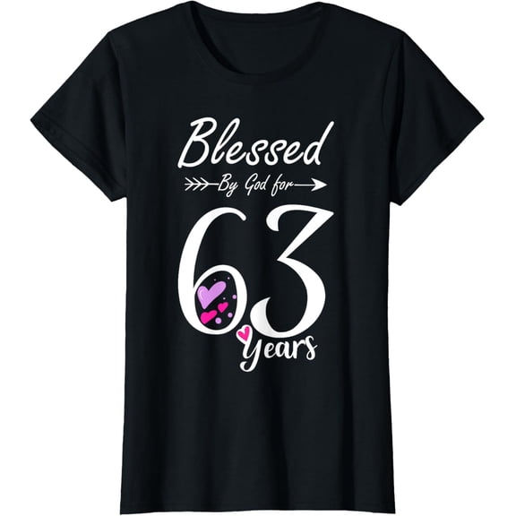 63rd Birthday Tee Gift and Blessed for 63 Years Birthday T-Shirt mens t shirt，black，women，funny，misfits，men，journey