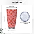 thumbnail image 4 of Haiem Red Strawberry Printed 20oz Straight Skinny Car Cups With Insulated Cup Sleeve Portable Handle, Sports Travel Coffee Mug, Stainless Steel, Insulated-Without Straw, 4 of 8