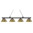 thumbnail image 1 of Z-Lite 200-4MB-R14A Riviera - Four Light Billiard, Matte Black Finish with Multi-Coloured Tiffany Glass, 1 of 1