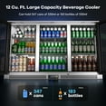 thumbnail image 4 of Coolski 53’’ Wide Beverage Refrigerator with 3 Doors, Commercial Back Bar Cooler Fridge for Beer Soda Wine, ETL NSF Approved, Stainless Steel, 4 of 8
