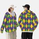 thumbnail image 4 of Fotbe Mardi Gras Chaqueta con Protección Solar UPF 50+ para Hombre y Mujer, Camisa con Capucha y Bolsillos-Medium, 4 of 7
