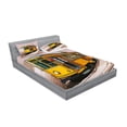 thumbnail image 2 of Ambesonne Modern Fitted Sheet & Pillow Sham Set, Train on Rail Roads, Full, Yellow and Pale Brown, 2 of 2
