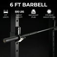 thumbnail image 2 of Mikolo Eclipse Series 6ft Olympic Barbell, 27LB Compact and Lighter Barbell for Weightlifting and Powerlifting, Olympic Bar for 500lbs Capacity, Weight Bar Fit 2” Standard Weights (Black), 2 of 10